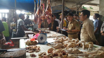 Kapolres dan Satgas Pangan Lakukan Sidak ke Sejumlah Pasar di Tembilahan